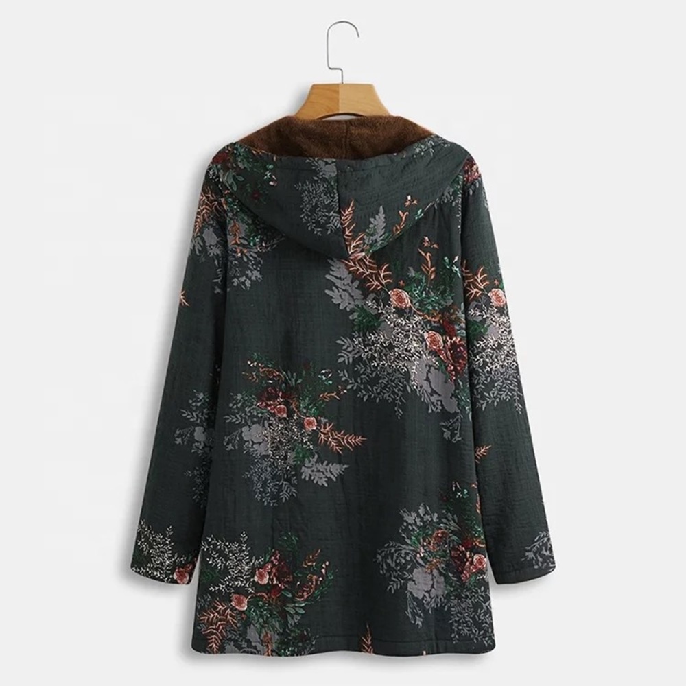 🌠1 left! Sherpa lined floral hoodie - Picture 3 of 9